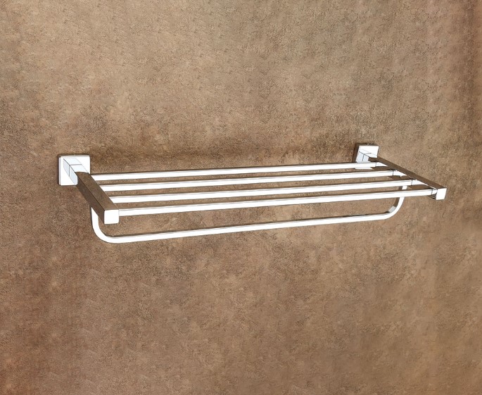 Square Towel Rack Stainless Steel Bathroom Commercial Hotel Spa Wall Mount Heavy-Duty Multi-Bar Anti-Rust Waterproof Easy Install Professional Grade Durable High Capacity Rustproof Geometric Design Space Saving Modern Minimalist Secure Mounting Load Beari